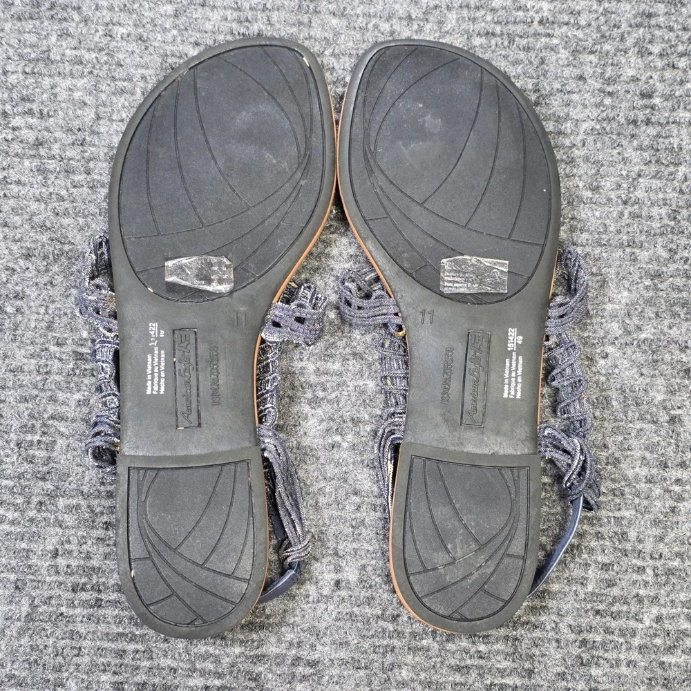 American Eagle Macrame Braided Thong Slingback Sandals Women's Size 11 Blue